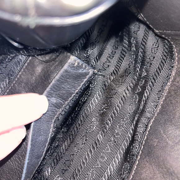 Authentic Prada black with silver accents leather Hobo bag with side pockets - Picture 11 of 16